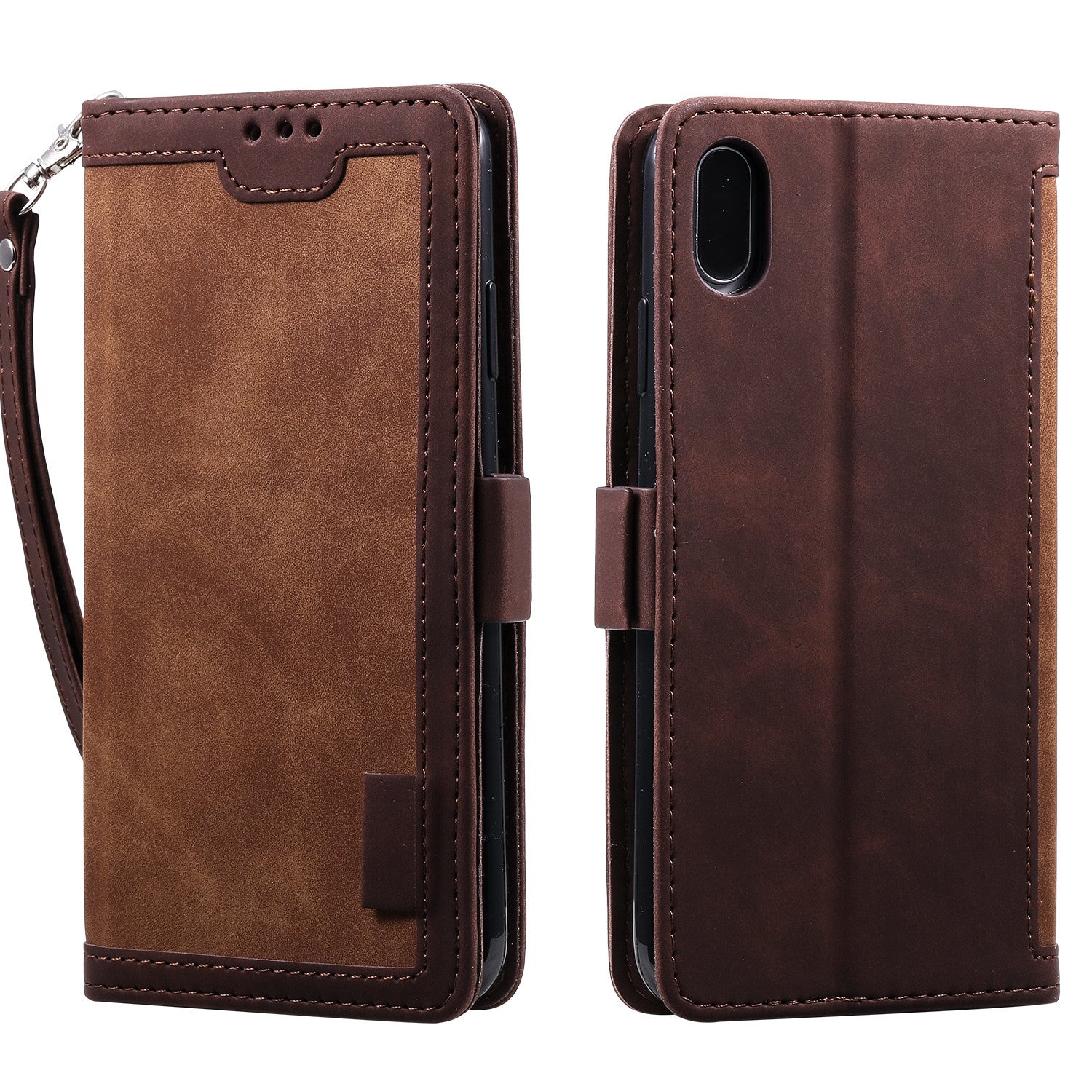 Kožené pouzdro Vintage Splicing Style Wallet Stand pro iPhone XR 6,1 palce Kožené pouzdro Vintage Splicing Style Wallet Stand pro iPhone XR 6,1 palce